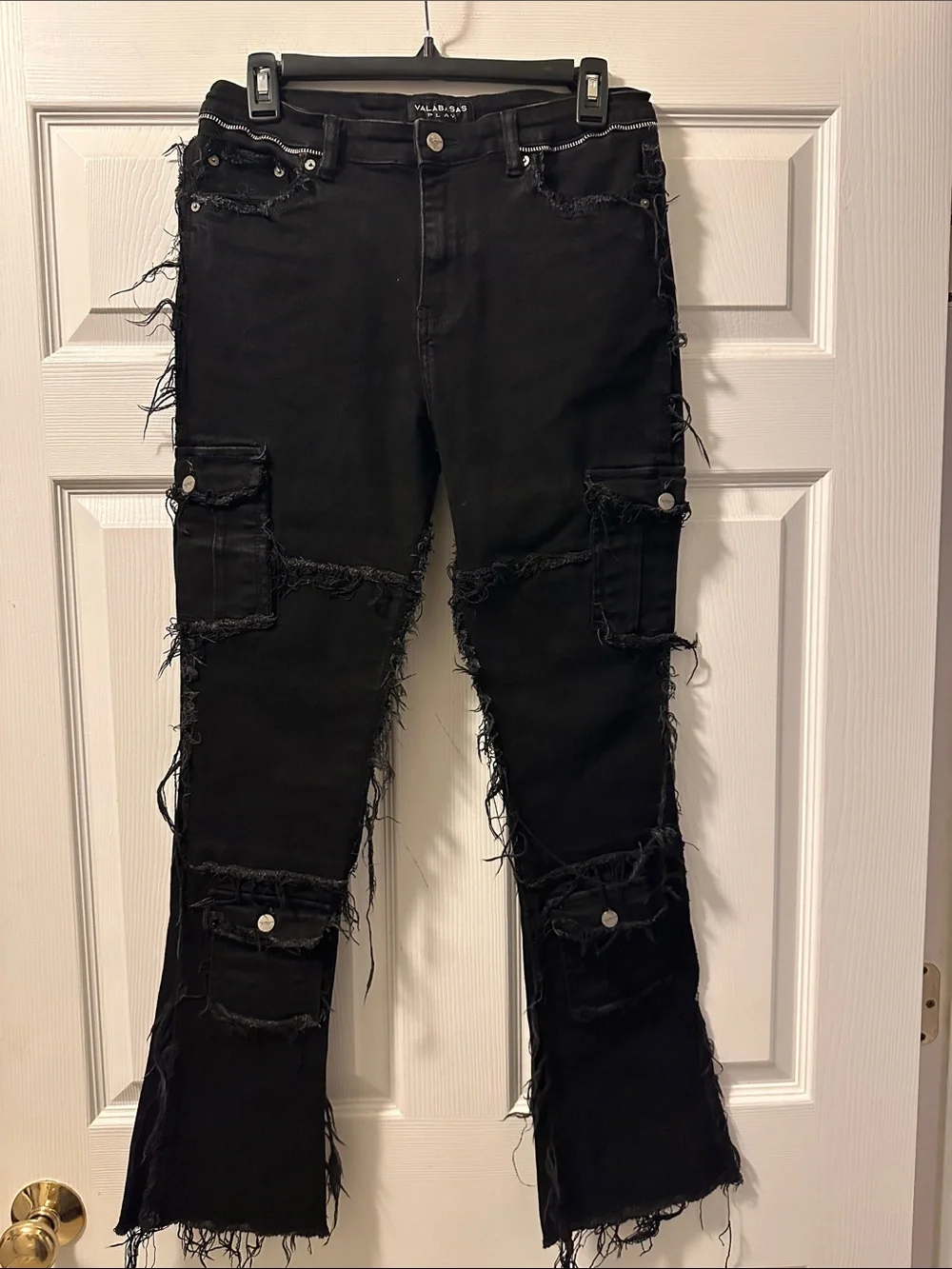 Boy’s Valabasas Play AEGERINE STACKED FLARE Denim Jeans (Jet Black) - Size 18